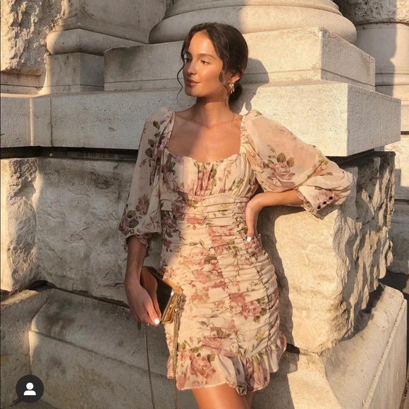 Zara Floral Print Draped Dress - Picture 5 of 16